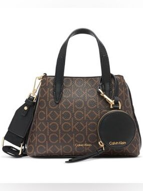 NWT Calvin Klein Millie Signature Triple Compartment Crossbody with coin pouch